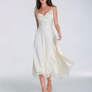 MARBLE Cream Midi Dress